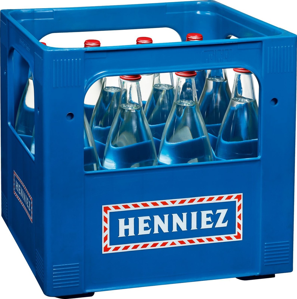 Henniez Gazéifiée (Rouge) Caisse 12 x 1,0 l Bouteille Verre réutilisable