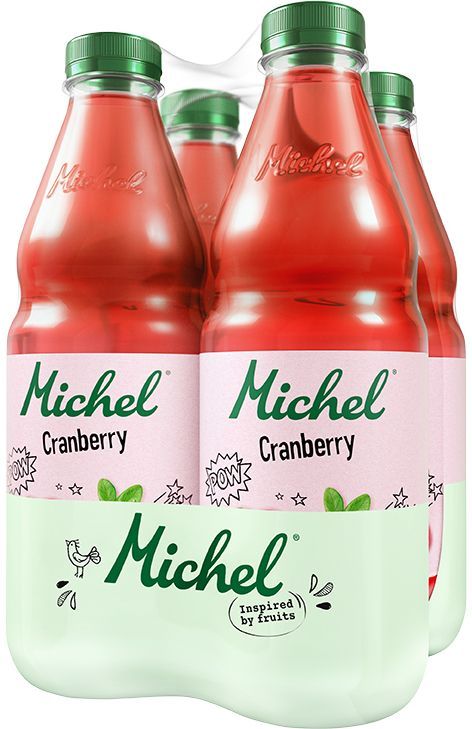 Michel Cranberry Tray 4 x 1,0 l Bouteille PET jetable