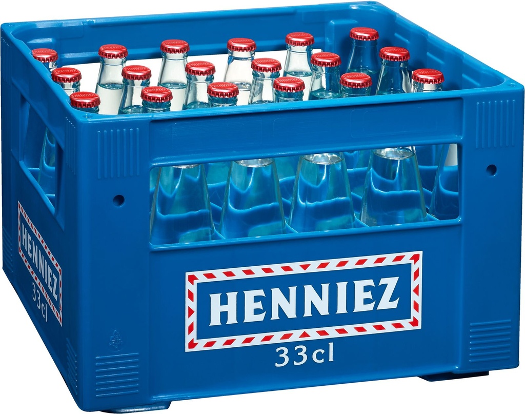 Henniez Gazéifiée (Rouge) Caisse 24 x 0,33 l Bouteille Verre réutilisable