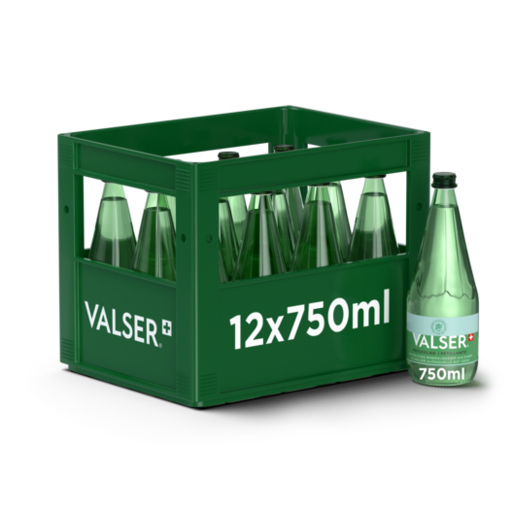 Valser Pétillante Caisse 12 x 0,75 l Bouteille Verre réutilisable