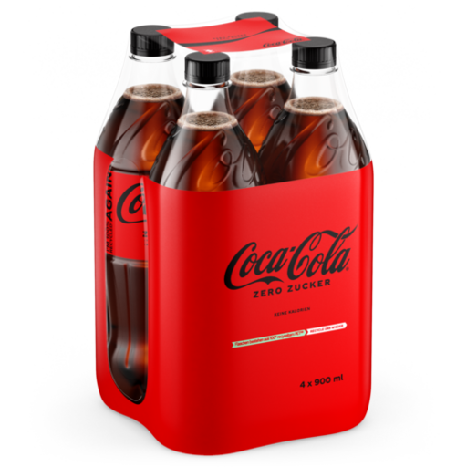 Coca-Cola Zero Tray 4 x 0,90 l Bouteille PET jetable