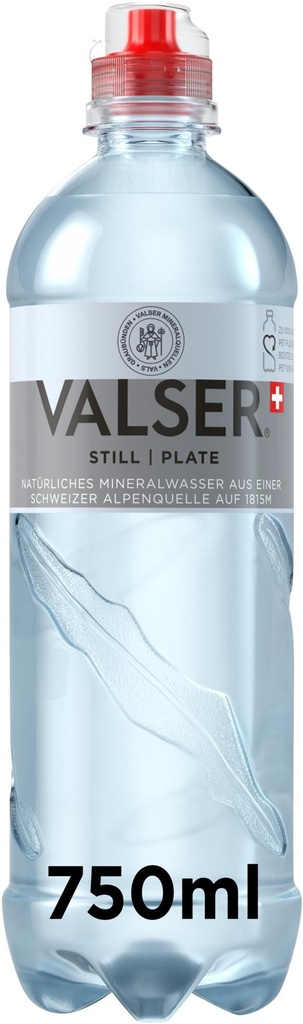 Valser Still Sportscap 6 x 0,75 l Bouteille PET jetable