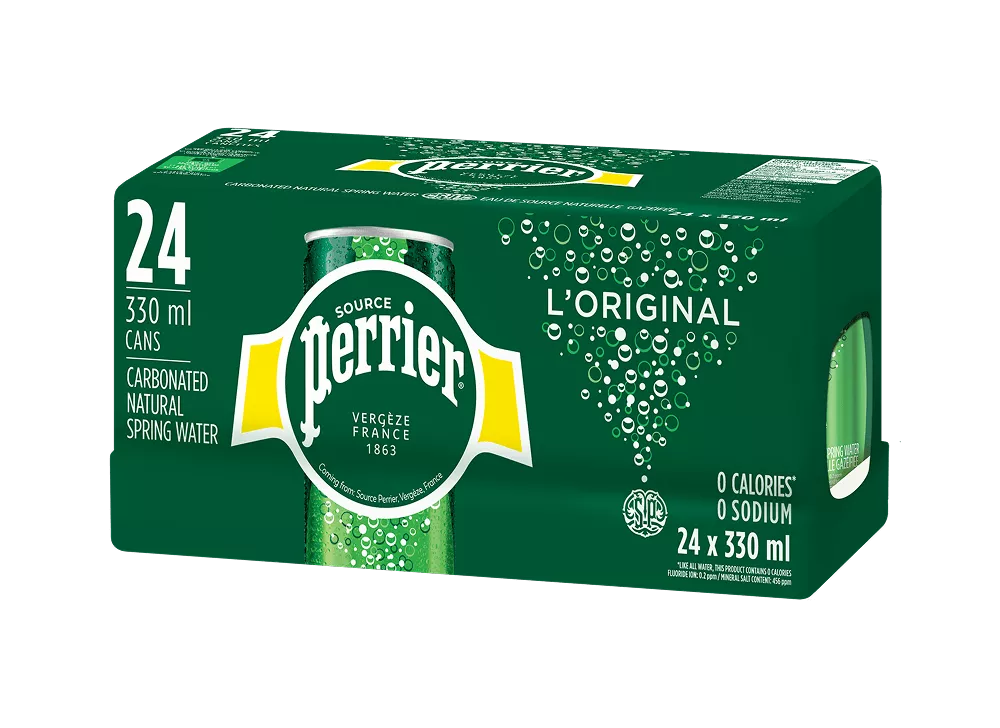 Perrier Eau minérale Carton 24 x 0,33 l Cannette Alu jetable