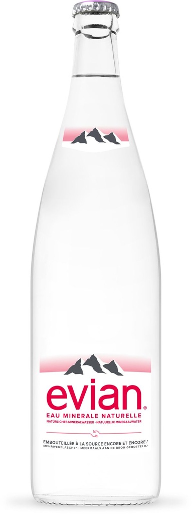 Evian Eau minérale Caisse 12 x 1,0 l Bouteille Verre réutilisable