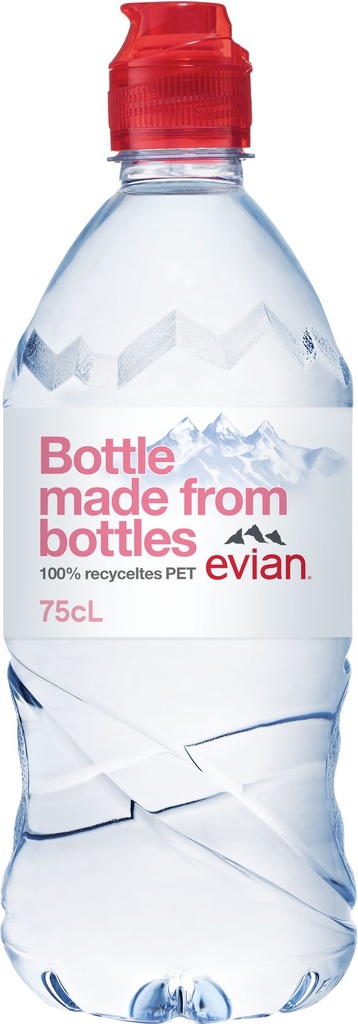Evian Eau minérale Sportscap Tray 6 x 0,75 l Bouteille PET jetable