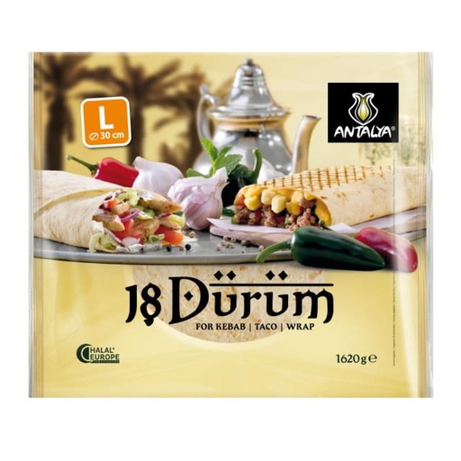 [60019] Tortillas Antalya Dürüm (30cm 90gr.)  6 x 18 =108 Pièces
