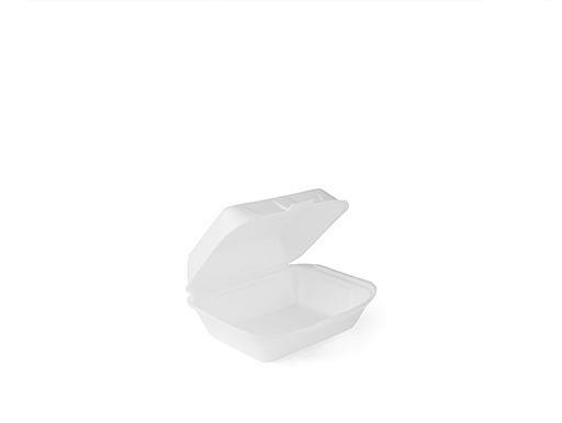 [70077] IP9 Hamburger Box Lunch Blanc Moyen 4 x 125=500 pcs Dimensions (L×L×H)  185×155×75 mm