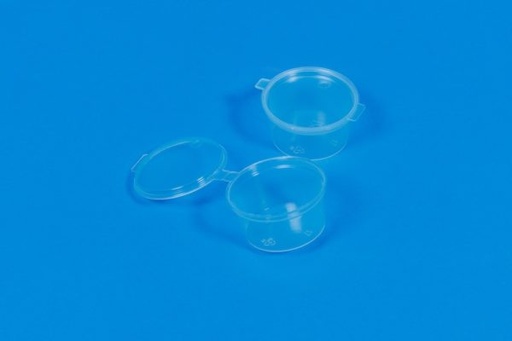 [70127] Recipients à sauce 4 OZ Couvercles attache  en PS 120ml,10x50=500 pieces