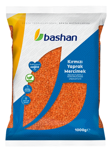 [60126] BASHAN Kirmizi Yaprak Mercimek / Lentilles rouges Concassé 15 x 1000gr. 