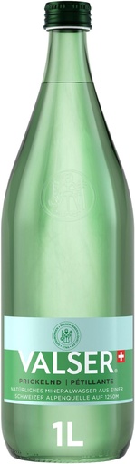 [10296] Valser Pétillante Caisse 12 x 1,0 l Bouteille Verre réutilisable