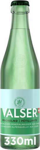 [10300] Valser Pétillante Caisse 24 x 0,33 l Bouteille Verre réutilisable