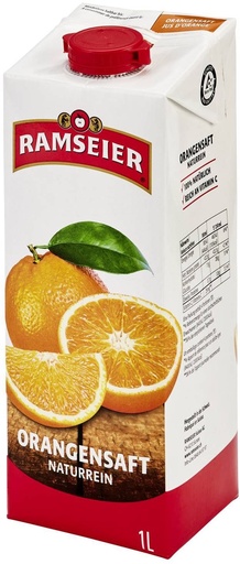 [21700] Ramseier MH premium 100% Jus d'orange Tray 4 x 1,0 l Tetra Pack jetable
