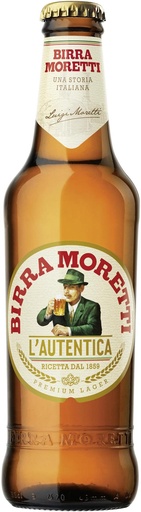 [31225] Birra Moretti L' Autentica Alc. 4.6% Vol.Tray 4 x 6 x 0,33 l Bouteille Verre jetable