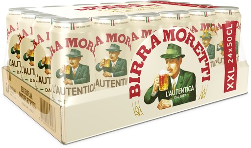 [31226] Birra Moretti L'Autentica Alc. 4.6% Vol Tray 4 x 6 x 0,5 l Cannette Alu jetable