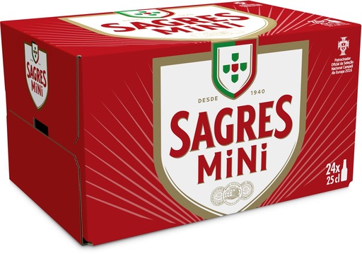 [31614] Sagres Branca Biére Alc.5% Vol. Tray 24 x 0,25 l Bouteille Verre jetable