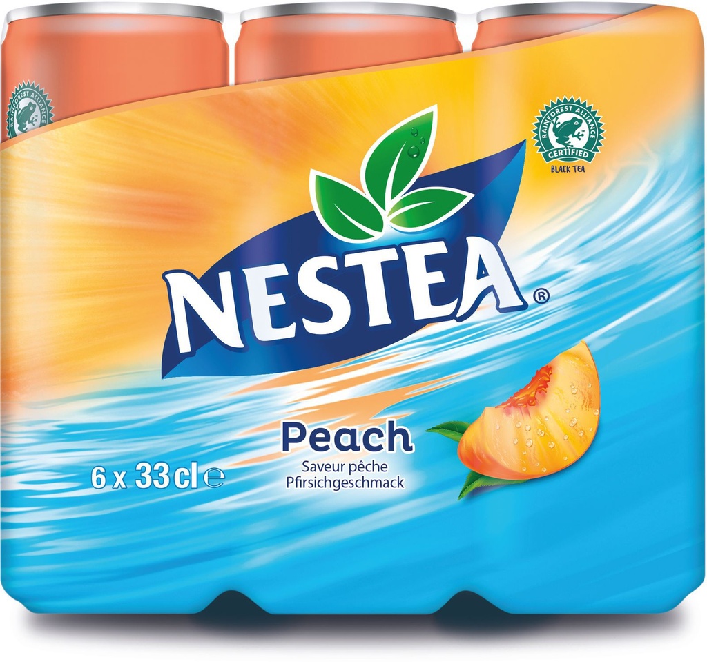 Nestea Thé noir Pêche Tray 4 x 6 x 0,33 l Cannette Alu jetable