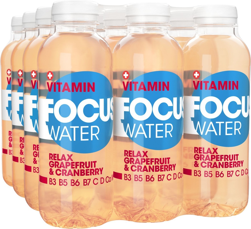 FOCUSWATER relax grapefruit Tray 12 x 0,5 l Bouteille PET jetable