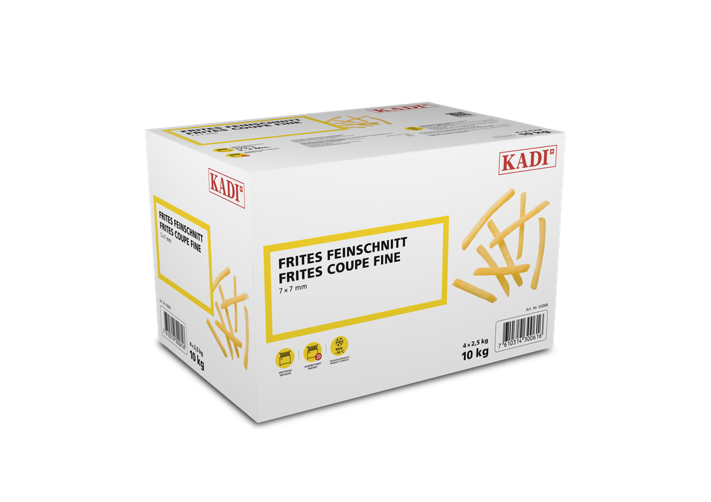 Frites Kadi Coupe fine produit suisse 7 x 7mm  4x2,5=10kg.