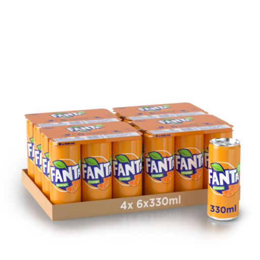 Fanta Orange Tray 4 x 6 x 0,33 l Cannette Alu jetable