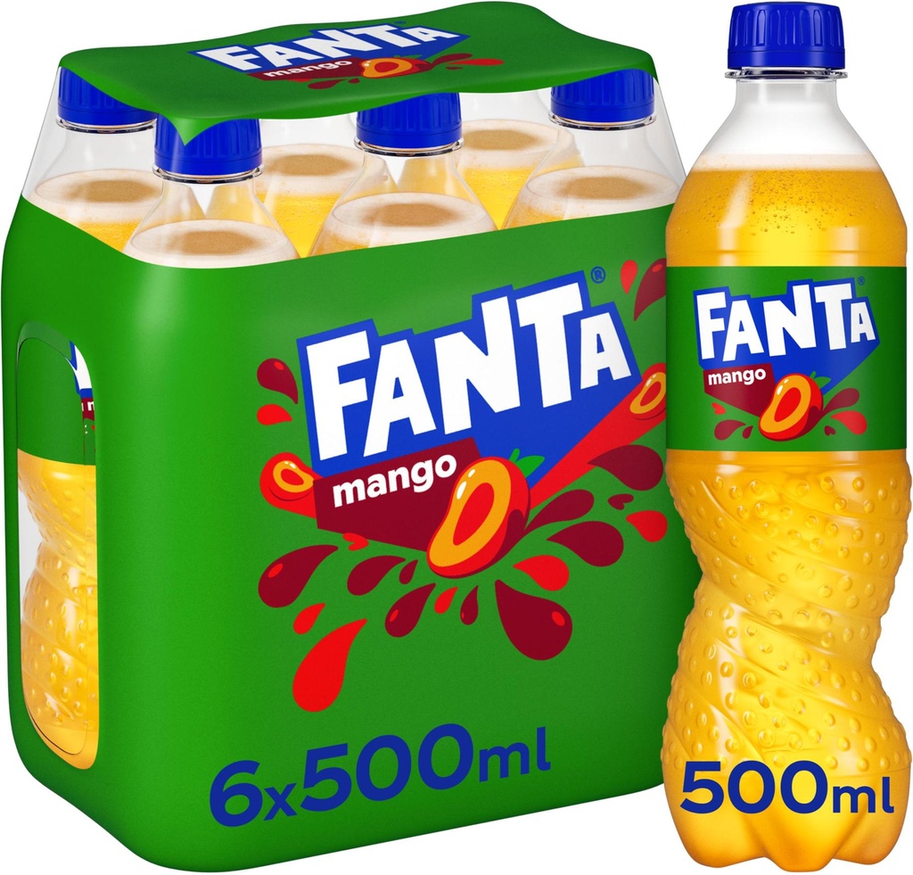 Fanta Mango Tray 4 x 6 x 0,5 l Bouteille PET jetable