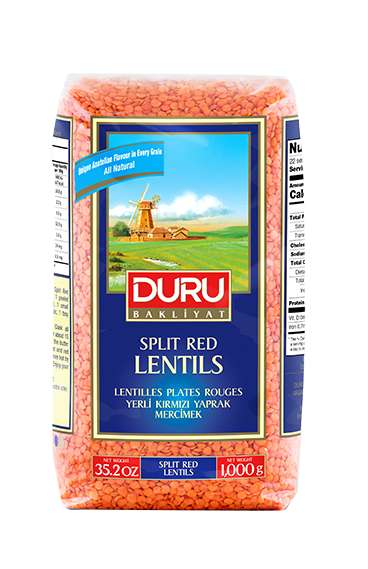 Duru Kirmizi Yaprak Mercimek (30401)Lentilles rouges Concassé 12 x 1.kg