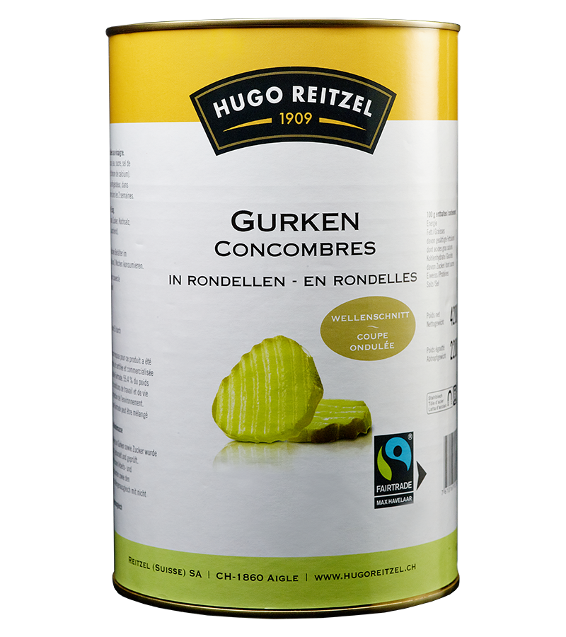 HUGO REITZEL Concombres en Rondelles 3 x 4200.gr Boite Alu jetable jetable