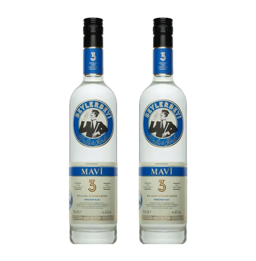Beylerbeyi Mavi-Klasic Raki 45%Vol Alc. 6 x 0,70 l Bouteille Verre jetable
