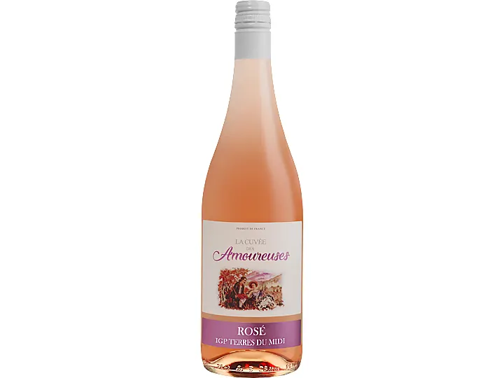 La Cuvée des  Amoureuses rosé IGP Terres du Midi  6 x 0,75 l Bouteille Verre jetable