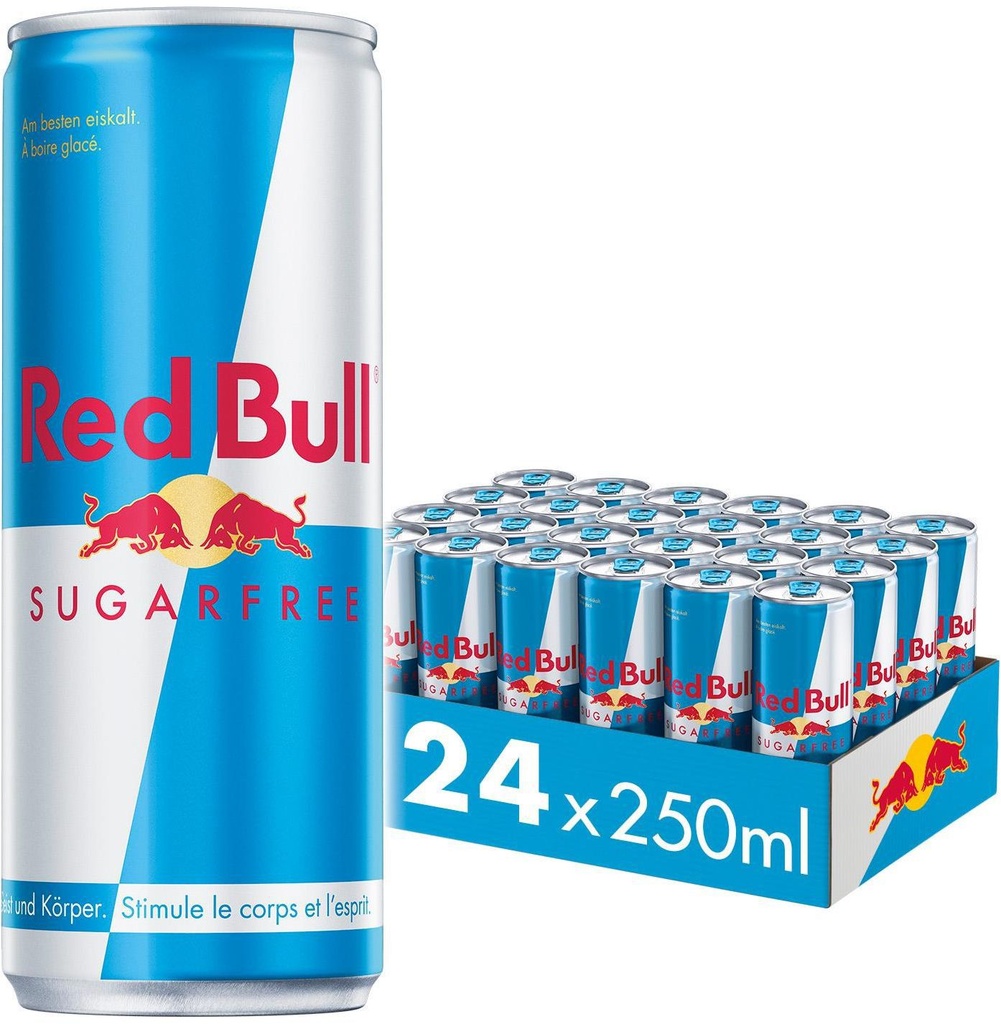 Red Bull Sugarfree Tray 24 x 0,25 l Cannette Alu jetable