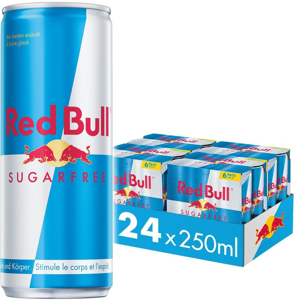 Red Bull Sugarfree Tray 4 x 6 x 0,25 l Cannette Alu jetable