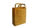 Sac Cabas papier Poignees Plates Kraft brun apprétè 26+17x29cm 250 Sacs