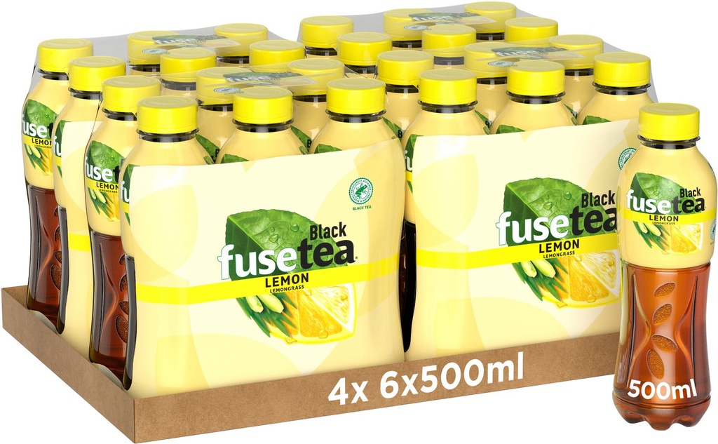 Fuse Tea Lemon Lemongrass Tray 4 x 6 x 0,5 l Bouteille PET jetable