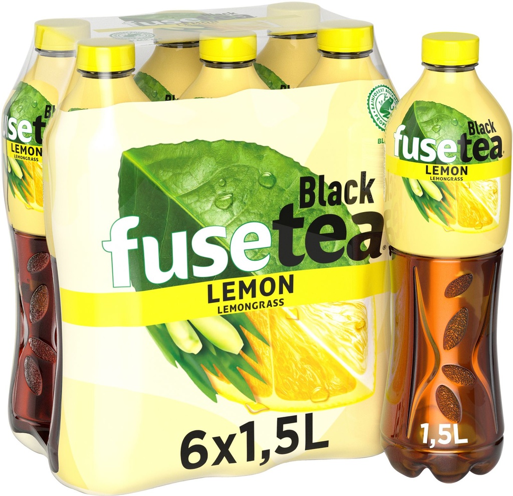 Fuse Tea Lemon Lemongrass Tray 6 x 1,5 l Bouteille PET jetable