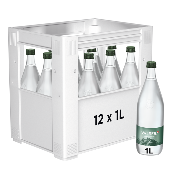 Valser Pétillante Caisse 12 x 1,0 l Bouteille Verre réutilisable
