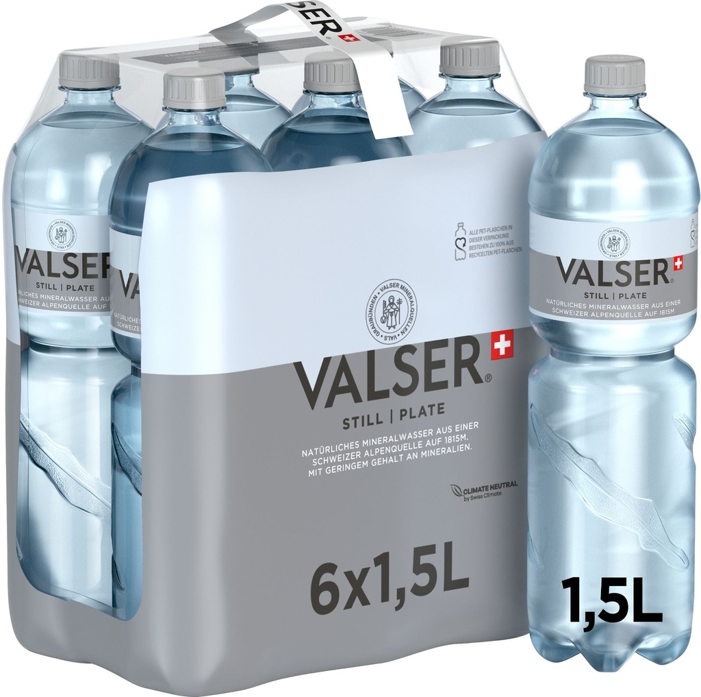 Valser Plate Tray 6 x 1,5 l Bouteille PET jetable