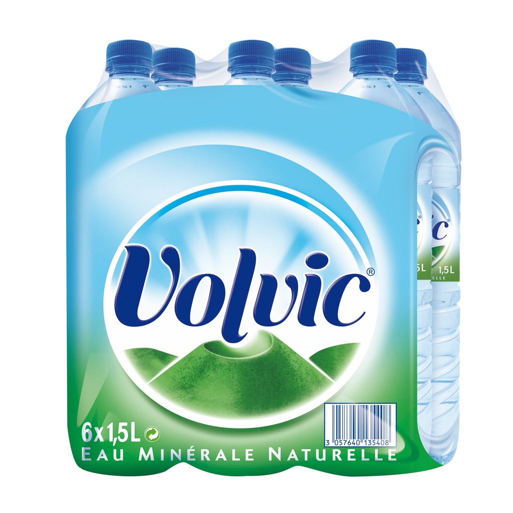 Volvic Nature Tray 6 x 1,5 l Bouteille PET jetable