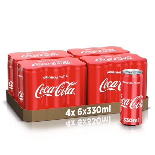 Coca-Cola Tray 4 x 6 x 0,33 l Cannette Alu jetable