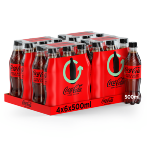 Coca-Cola Zero Tray 4 x 6 x 0,5 l Bouteille PET jetable