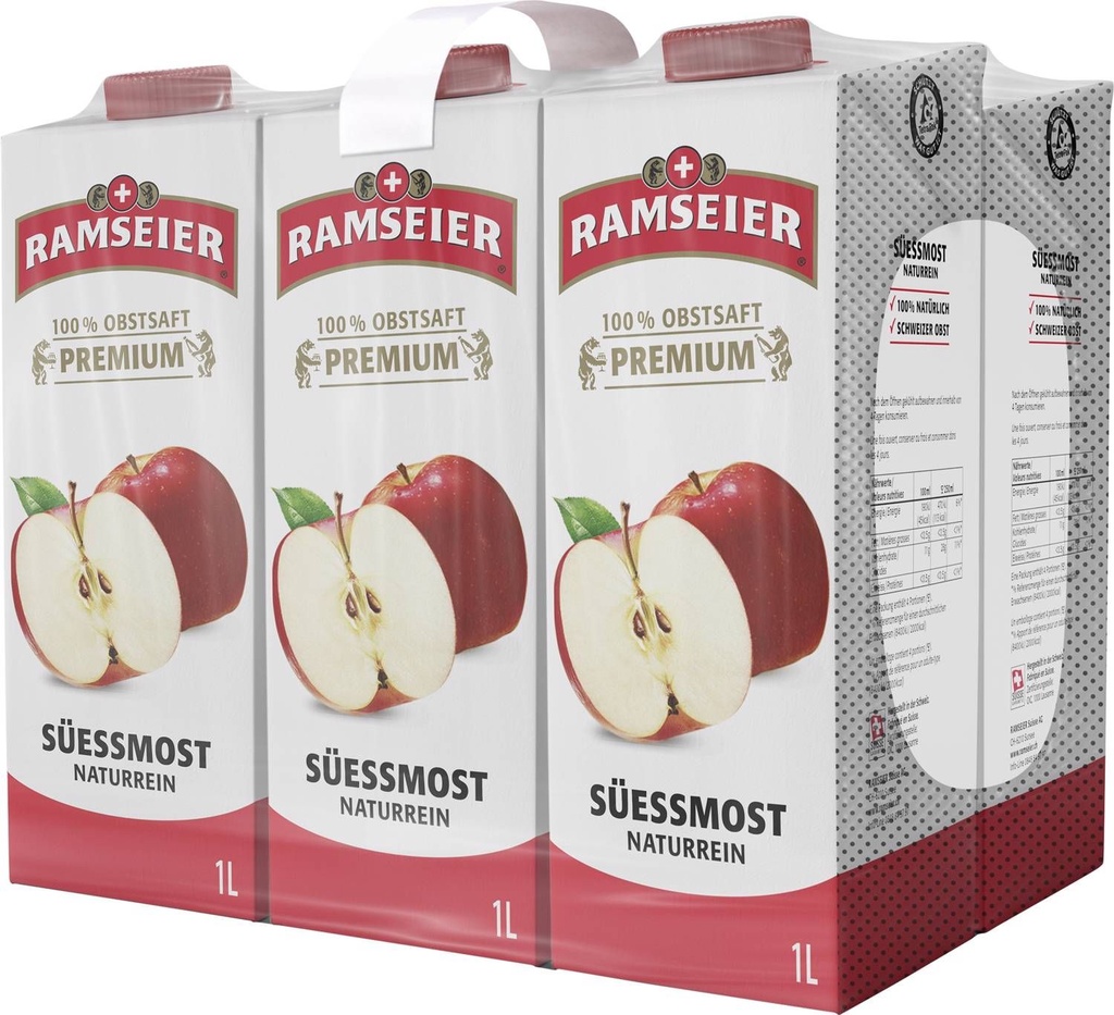 Ramseier Jus de pomme Tray 6 x 1,0 l Tetra Pack jetable