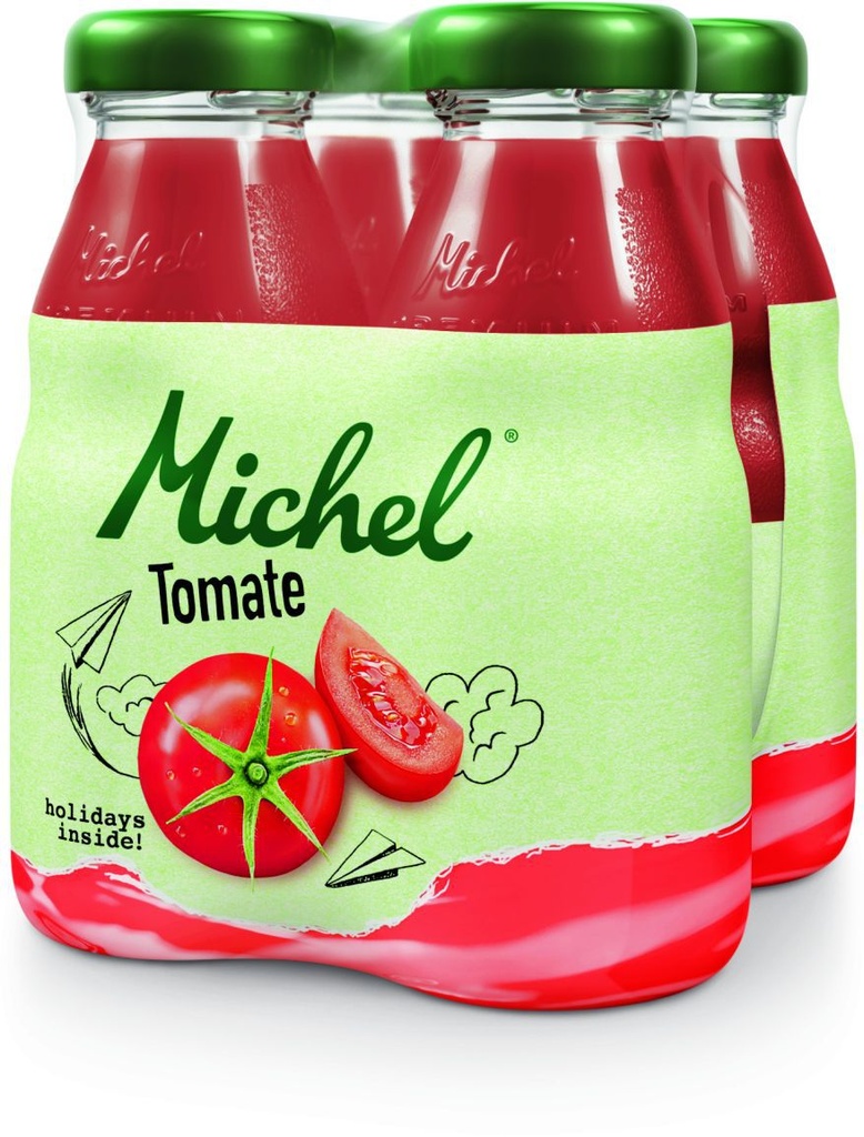 Michel Jus de tomate Caisse 24 x 0,2 l Bouteille Verre jetable