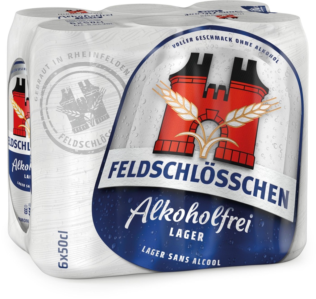 Feldschlösschen Lager Sans Alcool Tray 4 x 6 x 0,5 l Cannette Alu jetable