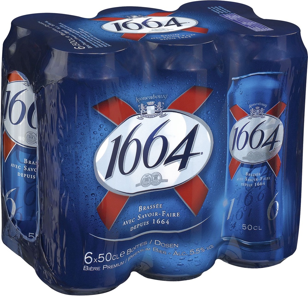 Kronenbourg Biére 1664 Tray 4 x 6 x 0,5 l Cannette Alu jetable