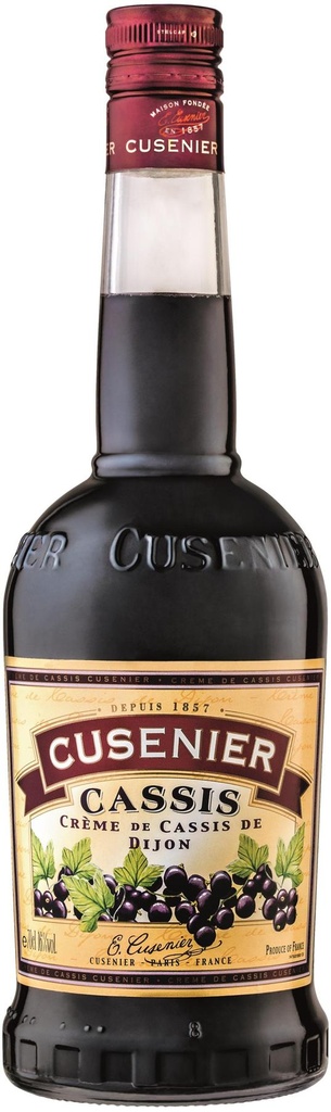Cusenier Creme de Cassis de Dijon 16% Carton 6 x 0.7 l Bouteille Verre jetable