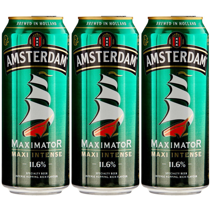 Amsterdam Maximator Biére Alc.11.6% Vol 24 x 0,5 l Cannette Alu jetable