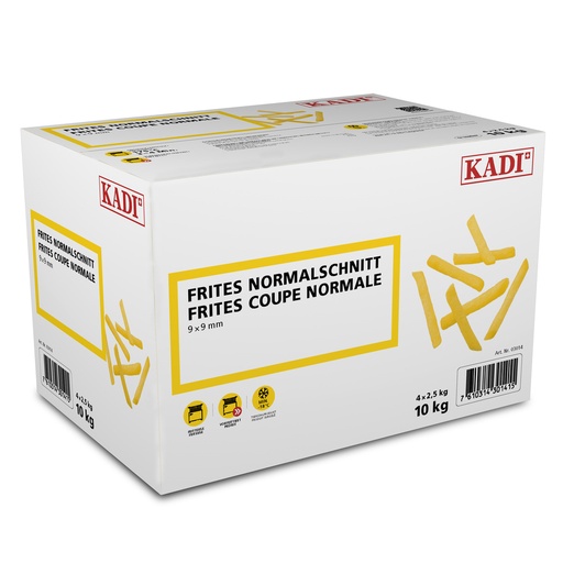 [60022] Frites Kadi Coupe normal produit suisse 9 x 9mm  4 x 2,5=10kg.