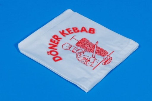 [70114] Pochette Kebab Papier anti graisse  16 x 16 cm 4 x 1000.Piéces