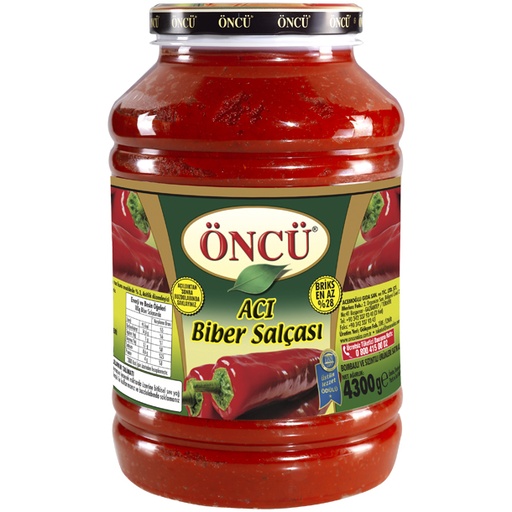 [60065] Oncu Aci Biber Salcasi ( Purée de Poivron fort ) 4 x 4300gr. Bouteille Pet jetable