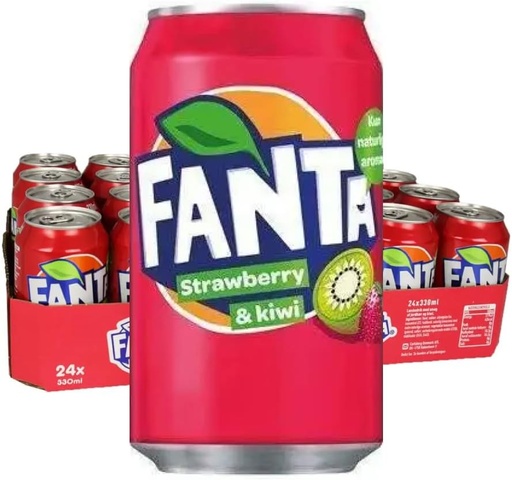 [22019] Fanta Strawberry Kiwi Tray 24 x 0,33 l Cannette Alu jetable
