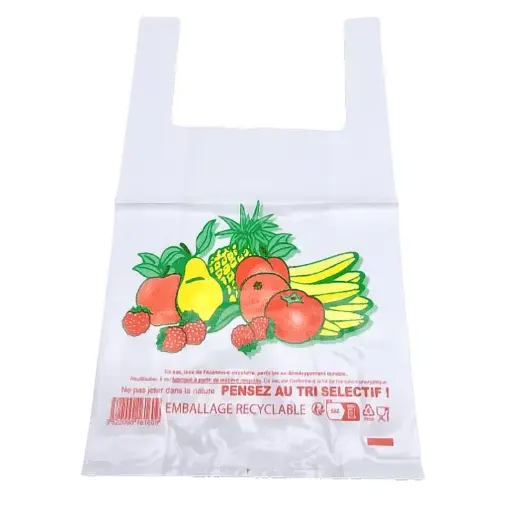 [70218] Sac plastique bretelles blanc PEHD 32+180 x 550mm (Ep.29my ) 9 x 100=900