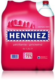 [10204] Henniez Gazéifiée (Rouge) Tray 6 x 1,5 l Bouteille PET jetable